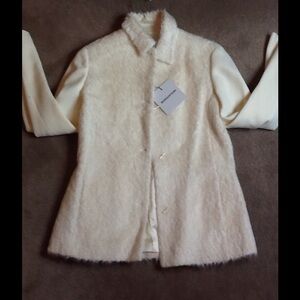 BORGOFIORI BRAND Made in Italy brand cream TEXTURED WOOL color jacket NWT